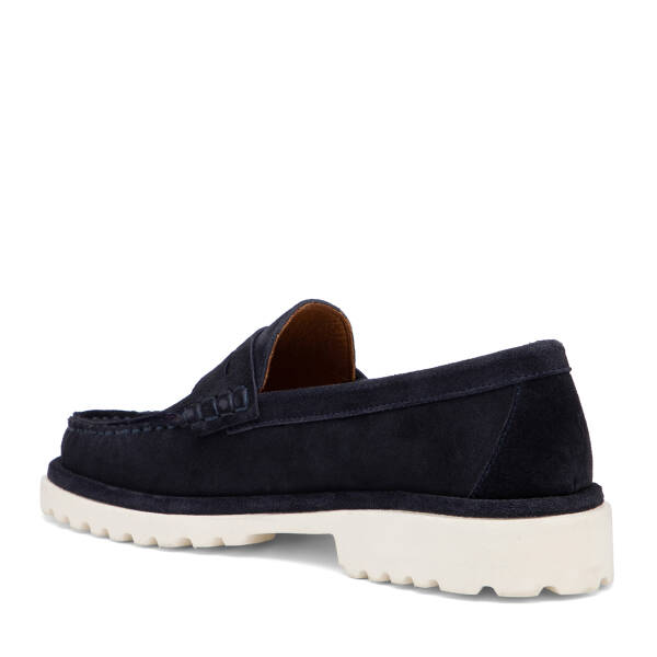 Lacivert Hakiki Deri Erkek Loafer - E26I1AY57724-D44 - 4
