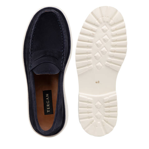 Lacivert Hakiki Deri Erkek Loafer - E26I1AY57724-D44 - Tergan