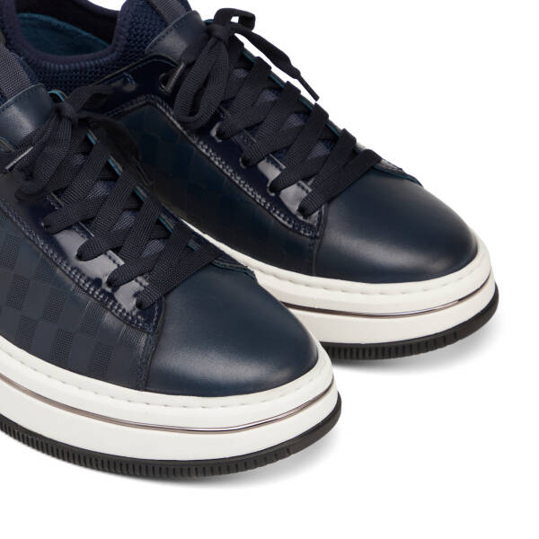 Lacivert Hakiki Deri Erkek Sneaker - E25I1AY57191-A31 - 3