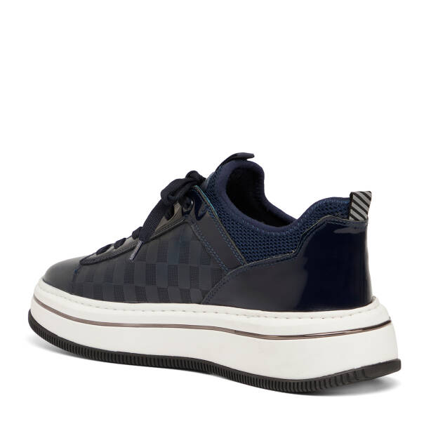 Lacivert Hakiki Deri Erkek Sneaker - E25I1AY57191-A31 - 4