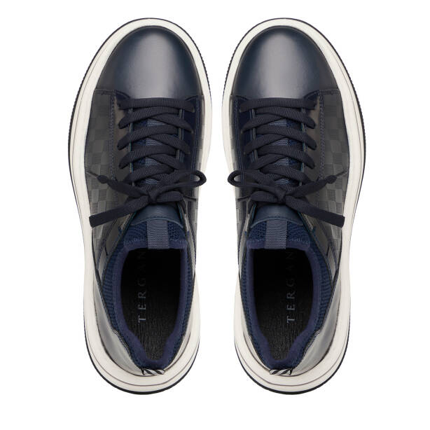 Lacivert Hakiki Deri Erkek Sneaker - E25I1AY57191-A31 - 5