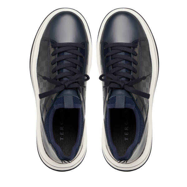 Lacivert Hakiki Deri Erkek Sneaker - E25I1AY57191-A31 - 5