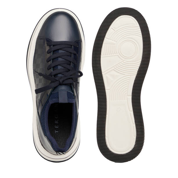 Lacivert Hakiki Deri Erkek Sneaker - E25I1AY57191-A31 - 6