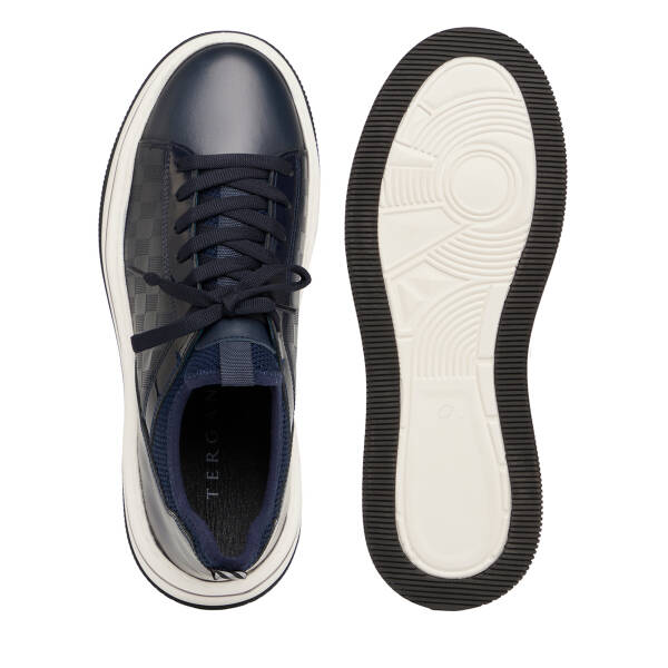 Lacivert Hakiki Deri Erkek Sneaker - E25I1AY57191-A31 - 6