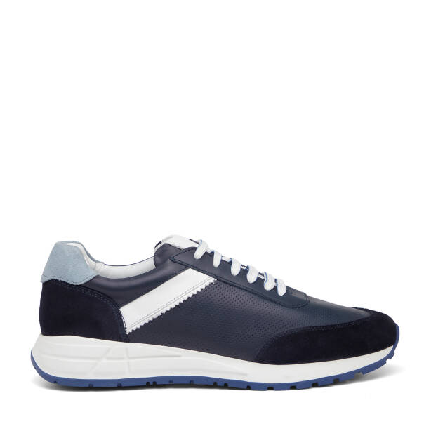 Lacivert Hakiki Deri Erkek Sneaker - E25I1AY57311-A31 