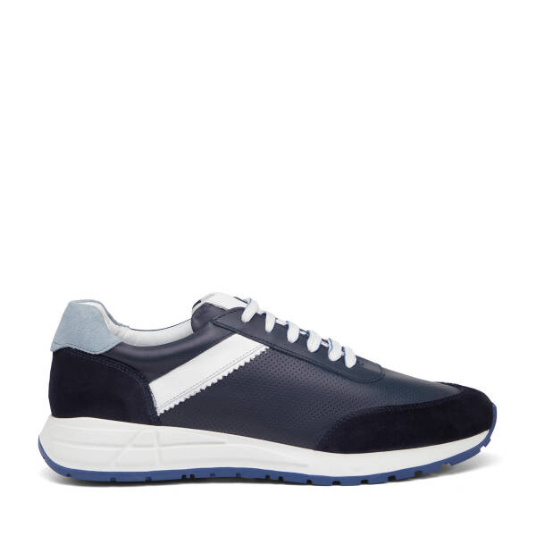 Lacivert Hakiki Deri Erkek Sneaker - E25I1AY57311-A31 - 1