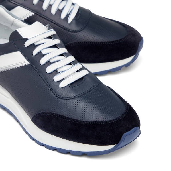 Lacivert Hakiki Deri Erkek Sneaker - E25I1AY57311-A31 - 3