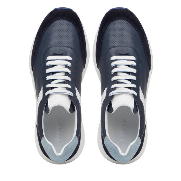 Lacivert Hakiki Deri Erkek Sneaker - E25I1AY57311-A31 - 5