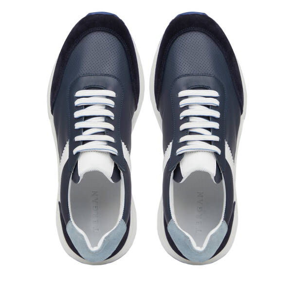 Lacivert Hakiki Deri Erkek Sneaker - E25I1AY57311-A31 - 5