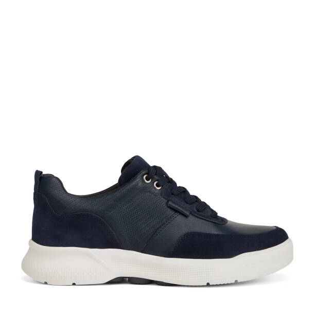 Lacivert Hakiki Deri Erkek Sneaker - E26I1AY57585-W32 - 1