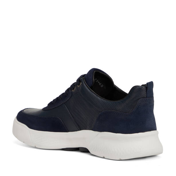 Lacivert Hakiki Deri Erkek Sneaker - E26I1AY57585-W32 - 4