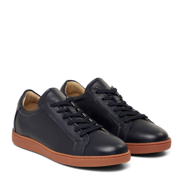 Lacivert Hakiki Deri Erkek Sneaker - E26I1AY57621-A31 - 2