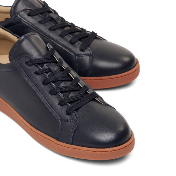 Lacivert Hakiki Deri Erkek Sneaker - E26I1AY57621-A31 - 3