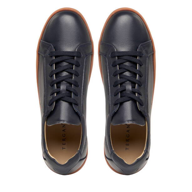 Lacivert Hakiki Deri Erkek Sneaker - E26I1AY57621-A31 - 5