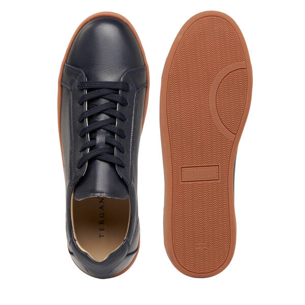 Lacivert Hakiki Deri Erkek Sneaker - E26I1AY57621-A31 - 6