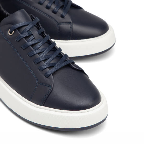Lacivert Hakiki Deri Erkek Sneaker - E26I1AY57627-A31 - 3