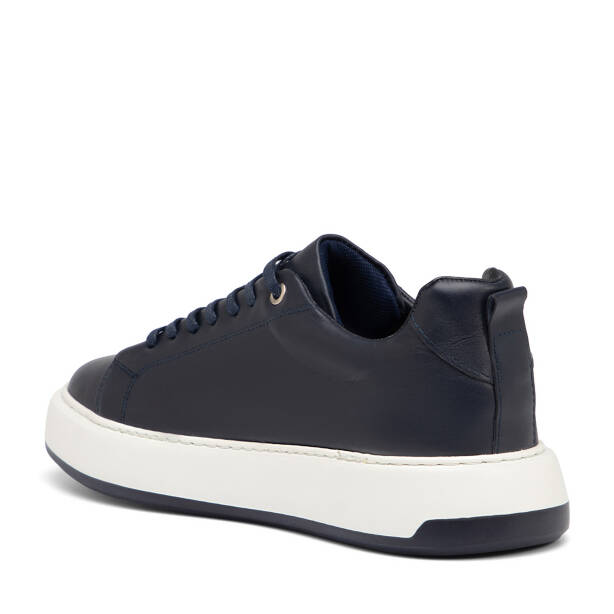 Lacivert Hakiki Deri Erkek Sneaker - E26I1AY57627-A31 - 4