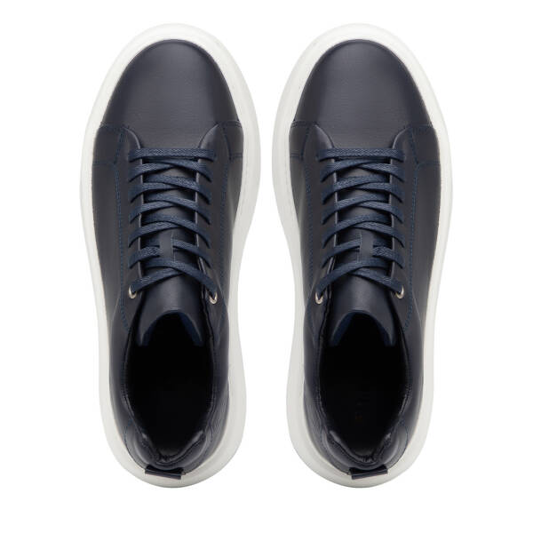 Lacivert Hakiki Deri Erkek Sneaker - E26I1AY57627-A31 - 5