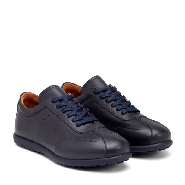 Lacivert Hakiki Deri Erkek Sneaker - E26I1AY57638-A31 - 2