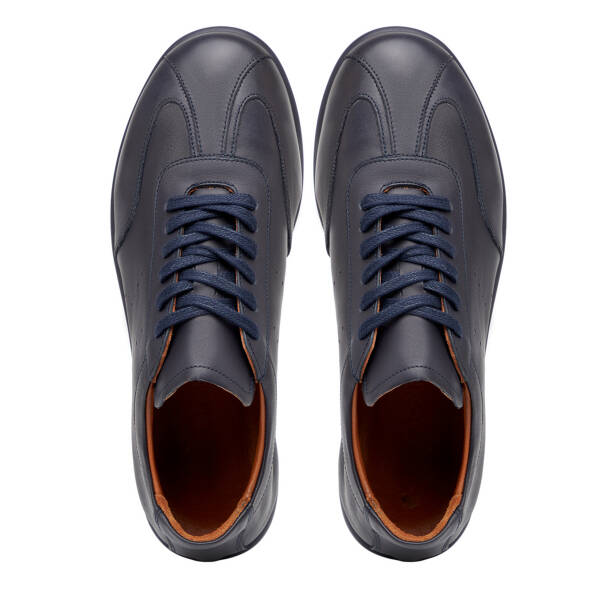 Lacivert Hakiki Deri Erkek Sneaker - E26I1AY57638-A31 - 5