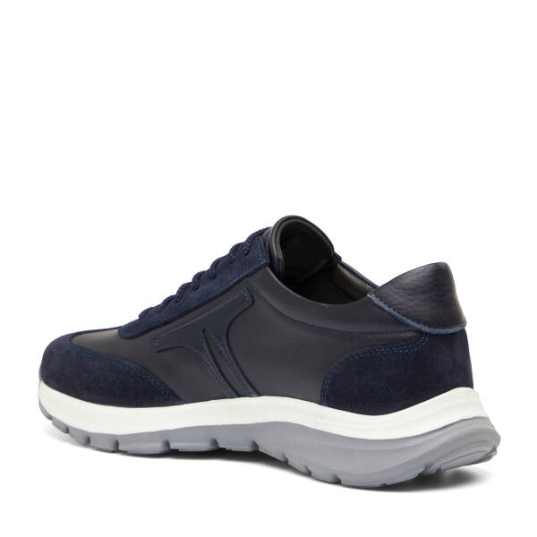 Lacivert Hakiki Deri Erkek Sneaker - E26I1AY57648-W32 - 4