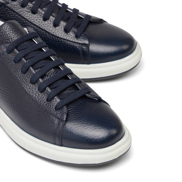 Lacivert Hakiki Deri Erkek Sneaker - E26I1AY57692-A38 - 3