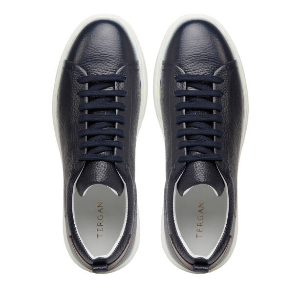 Lacivert Hakiki Deri Erkek Sneaker - E26I1AY57692-A38 - 5