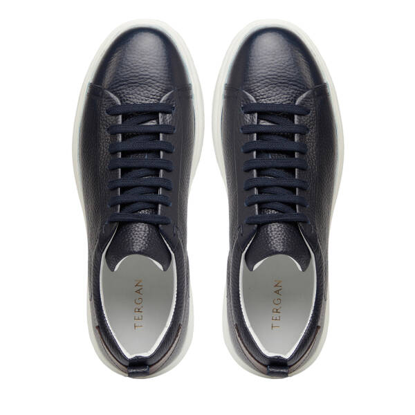 Lacivert Hakiki Deri Erkek Sneaker - E26I1AY57692-A38 - 5