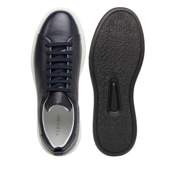 Lacivert Hakiki Deri Erkek Sneaker - E26I1AY57692-A38 - 6