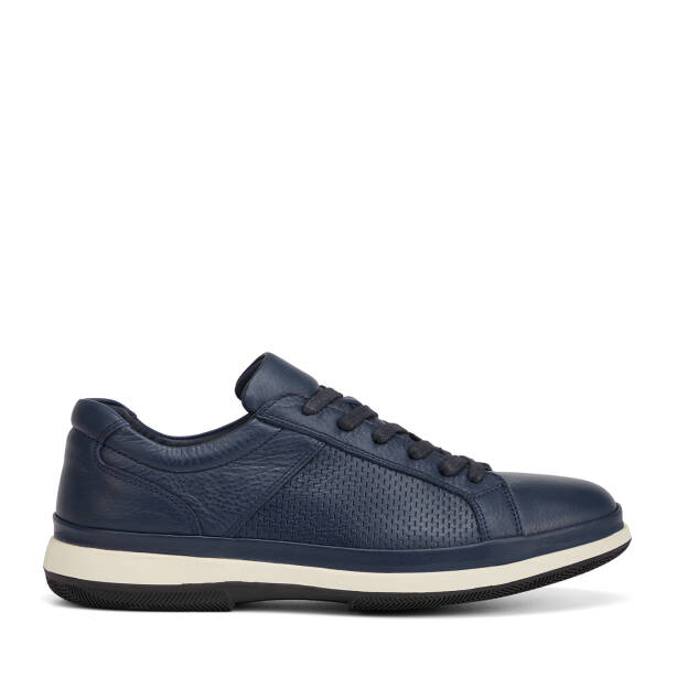 Lacivert Hakiki Deri Erkek Sneaker - E26I1AY57726-A31 - 1