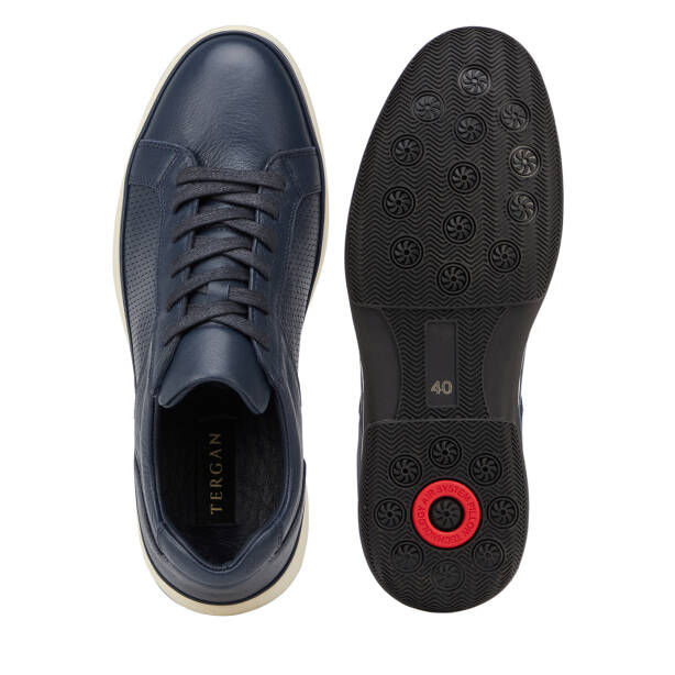 Lacivert Hakiki Deri Erkek Sneaker - E26I1AY57726-A31 - 6