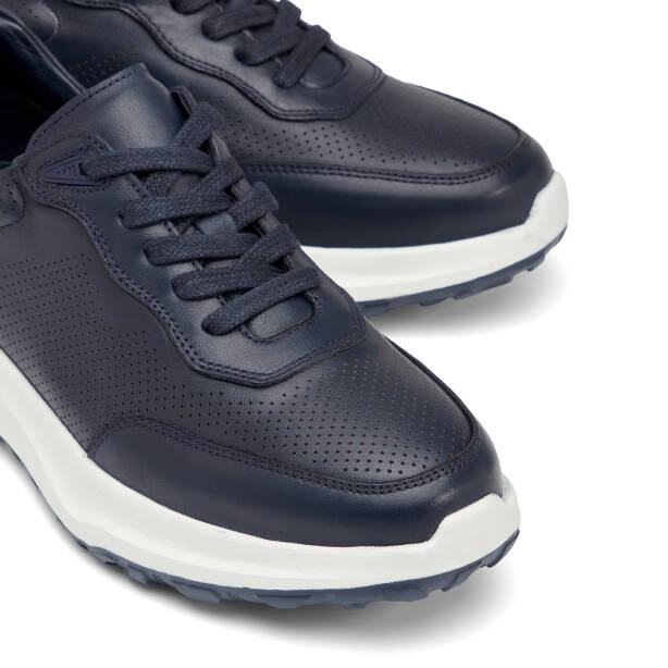 Lacivert Hakiki Deri Erkek Sneaker - E26I1AY57735-A31 - 3