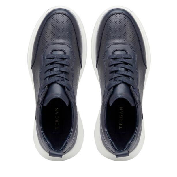 Lacivert Hakiki Deri Erkek Sneaker - E26I1AY57735-A31 - 5