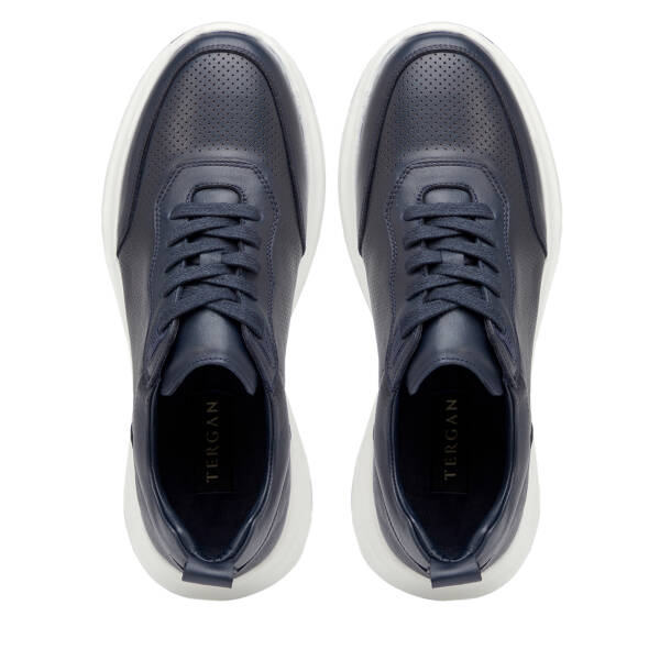 Lacivert Hakiki Deri Erkek Sneaker - E26I1AY57735-A31 - 5