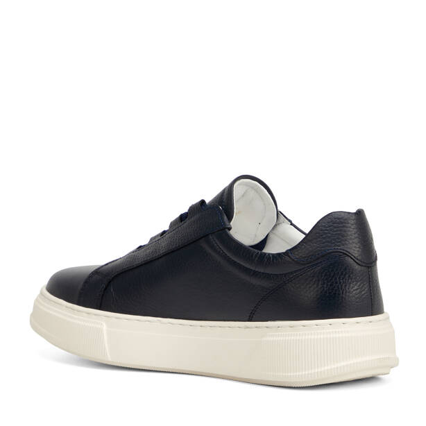 Lacivert Hakiki Deri Erkek Sneaker - E26I1AY57737-A38 - 4