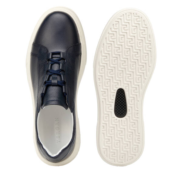 Lacivert Hakiki Deri Erkek Sneaker - E26I1AY57737-A38 - 6