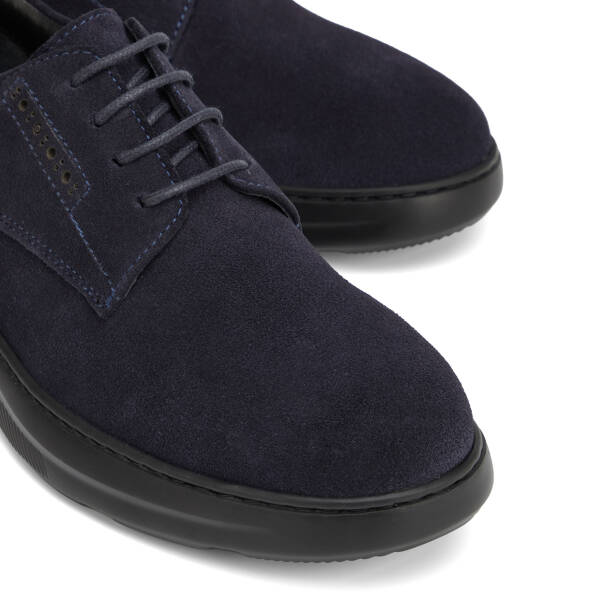 Lacivert Hakiki Deri Erkek Sneaker - E26I1AY57745-D44 - 3