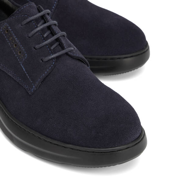 Lacivert Hakiki Deri Erkek Sneaker - E26I1AY57745-D44 - 3