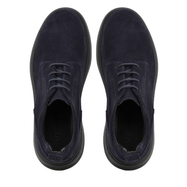 Lacivert Hakiki Deri Erkek Sneaker - E26I1AY57745-D44 - 5