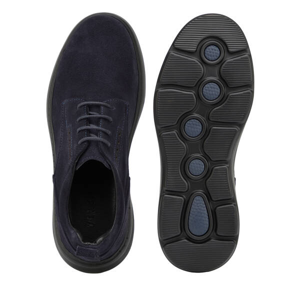 Lacivert Hakiki Deri Erkek Sneaker - E26I1AY57745-D44 - 6