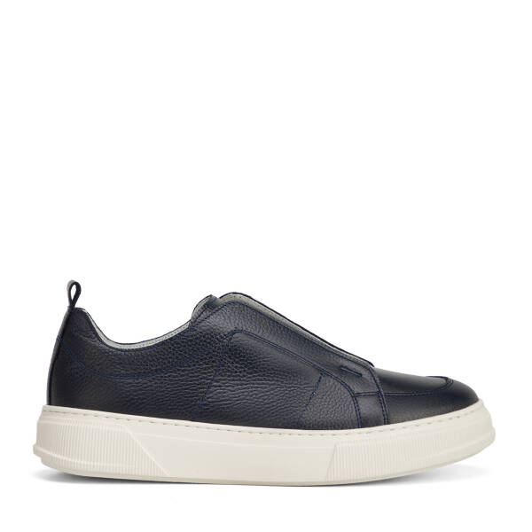 Lacivert Hakiki Deri Erkek Sneaker - E26I1AY57748-A38 - 1