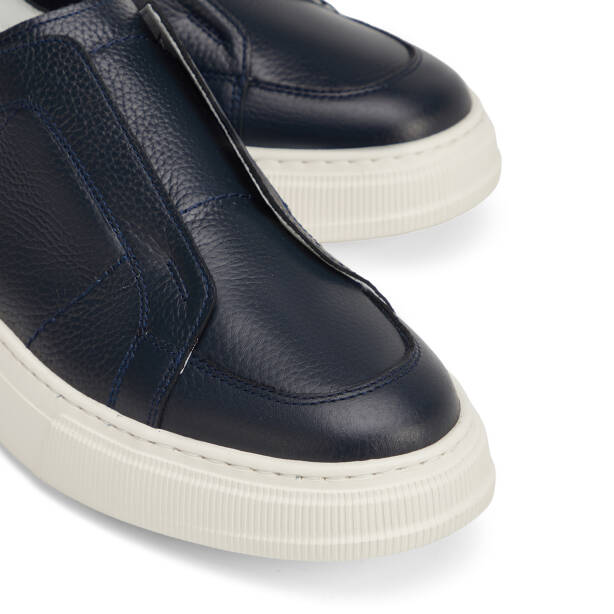Lacivert Hakiki Deri Erkek Sneaker - E26I1AY57748-A38 - 3