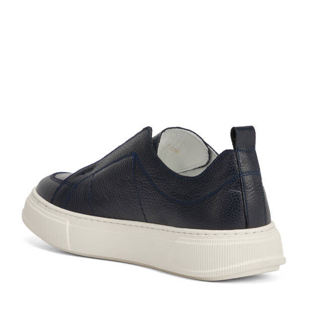 Lacivert Hakiki Deri Erkek Sneaker - E26I1AY57748-A38 - 4