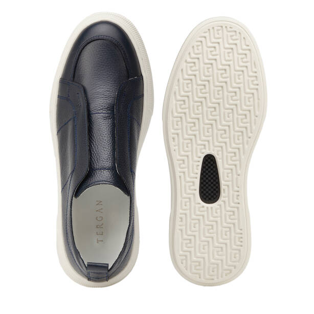 Lacivert Hakiki Deri Erkek Sneaker - E26I1AY57748-A38 - 6