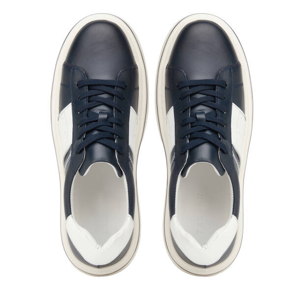 Lacivert Hakiki Deri Erkek Sneaker - E26I1AY57755-A9S - 5