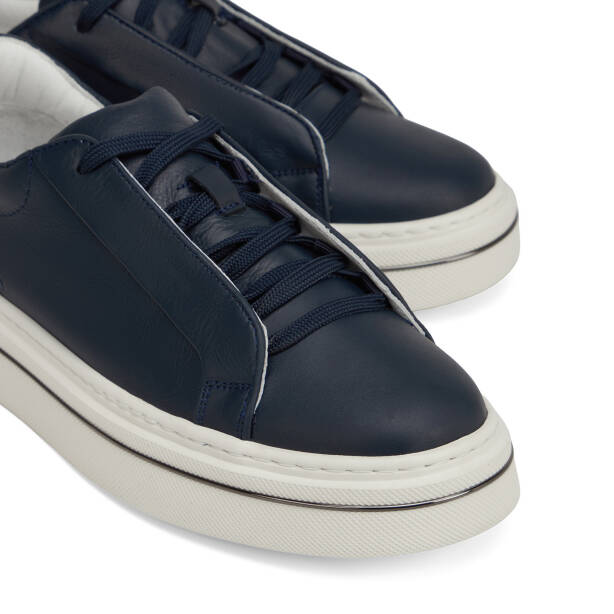 Lacivert Hakiki Deri Erkek Sneaker - E26I1AY57756-A31 - 3