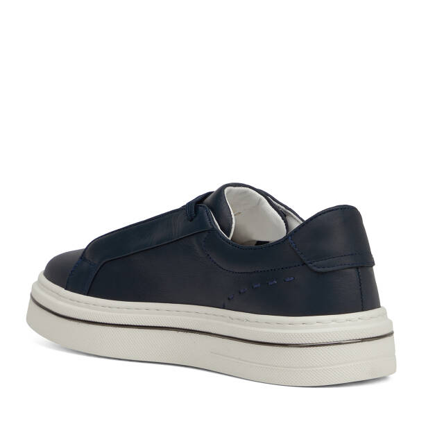 Lacivert Hakiki Deri Erkek Sneaker - E26I1AY57756-A31 - 4
