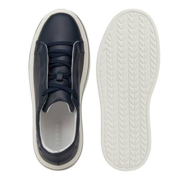 Lacivert Hakiki Deri Erkek Sneaker - E26I1AY57756-A31 - 6