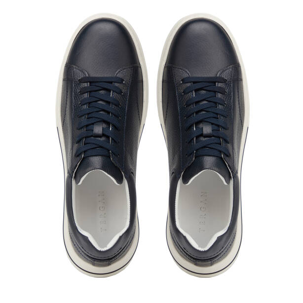 Lacivert Hakiki Deri Erkek Sneaker - E26I1AY57758-A38 - 5