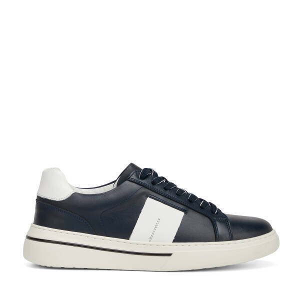 Lacivert Hakiki Deri Erkek Sneaker - E26I1AY57759-A31 - 1